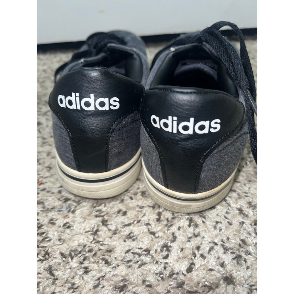 Adidas Neo Cloudfoam Men Dark Gray Canvas Low Top Sneakers AW4594 - Picture 7 of 11